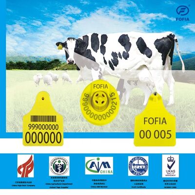 ICAR T904+T905 Étiquette d'oreille combinée pour animaux Nouveau RFID de haute qualité en plastique TPU 70*57mm Codage laser 3 ans de garantie Suivi des animaux