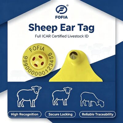 Étiquette électronique Fofia ET957+T967 pour moutons et chèvres, étanche, nouvelle génération, RFID TPU, codage laser de haute qualité