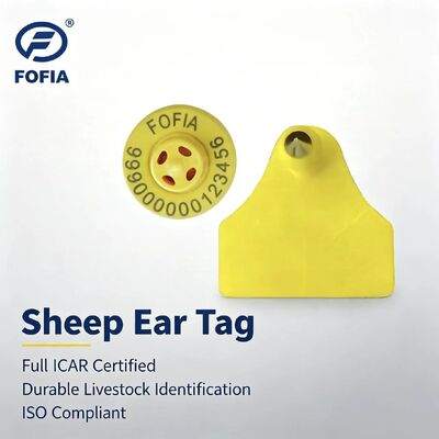 Fofia ET957+T967 Combinaison Mouton Chèvre Électronique pour Ferme Étiquette d'oreille de suivi Nouvelle haute qualité RFID TPU Codage Laser 3 ans
