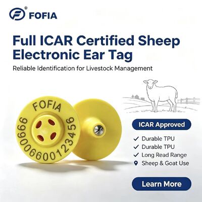 Nouveau ET957+T901 de haute qualité 134,2 kHz TPU étiquettes auriculaires électroniques à puce pour moutons vaches animaux d'élevage Utilisation de 10 cm Plage de lecture -20 ~ 80C OEM
