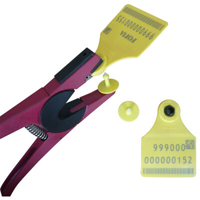 New FOFIA Metal Aluminum Alloy Farm Animal Ear Tag Applicator Laser Coding Cattle Pig Sheep Horse 3 Months Warranty