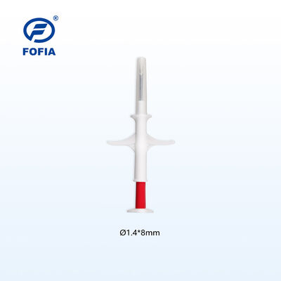 FOFIA ZS007 ICAR Certified 134.2kHz RFID Chip Ear Tag Animal Microchip FDX/EM4305 IP67 Waterproof White PP 1.4x8mm Dog Cat Horse