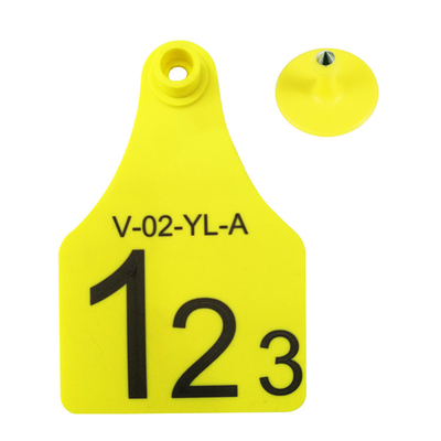 Marque d'oreille jaune de l'animal RFID, étiquettes de bétail de Rfid avec l'imprimante à laser Pour la vache