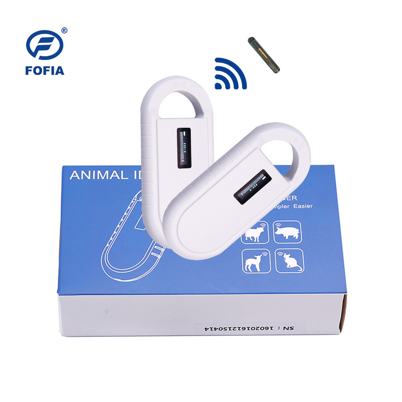 Scanner à puce d'animal blanc OLED 24/7 avec lecteur RFID portable
