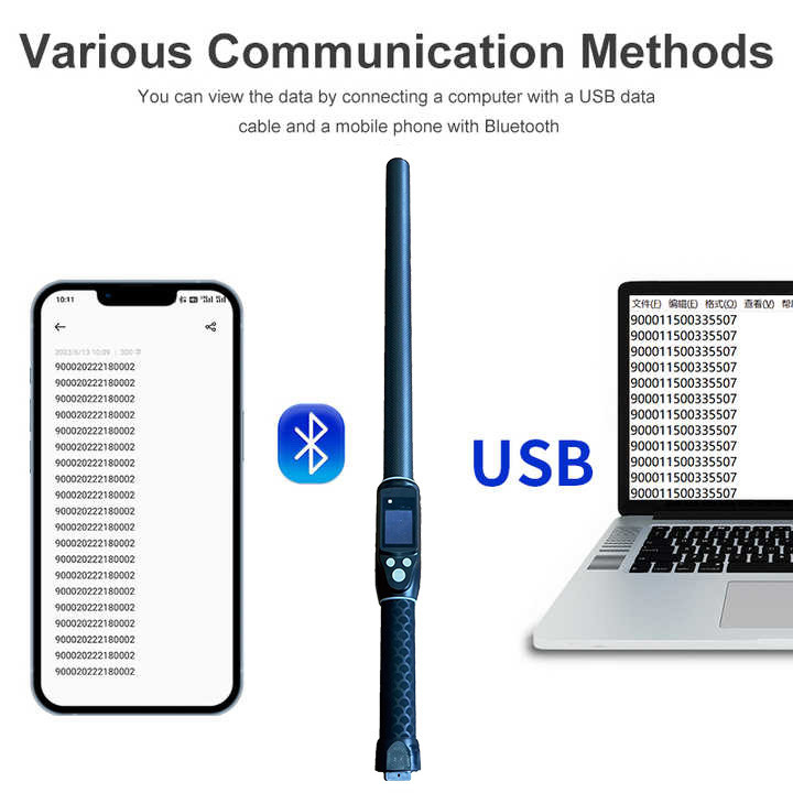 ISO11784/5 RFID Portable 134.2khz Lecteur RFID à longue portée Uhf Lecteur d'étiquette d'oreille de bétail