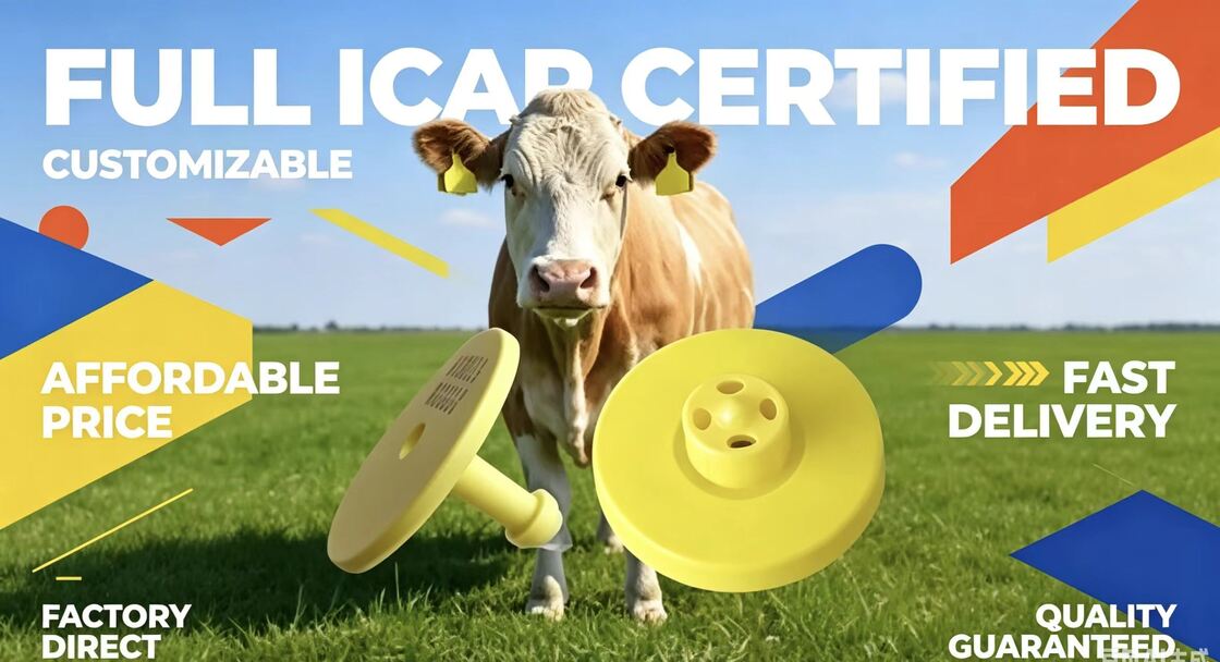 Étiquettes auriculaires électroniques durables FDX-B certifiées FULL ICAR pour le suivi et l'identification du bétail
