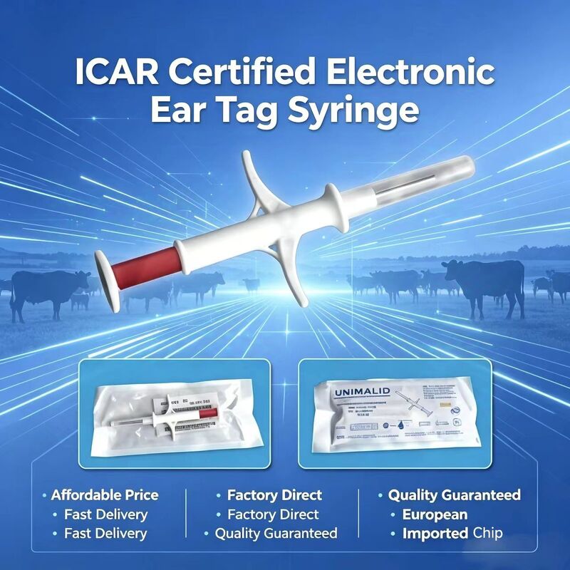 Micropuce animale FOFIA ZS007 RFID 134,2 kHz certifiée ICAR avec puce FDX/EM4305 IP67 étanche pour les emballages en plastique par injection de bétail et d'animaux de compagnie