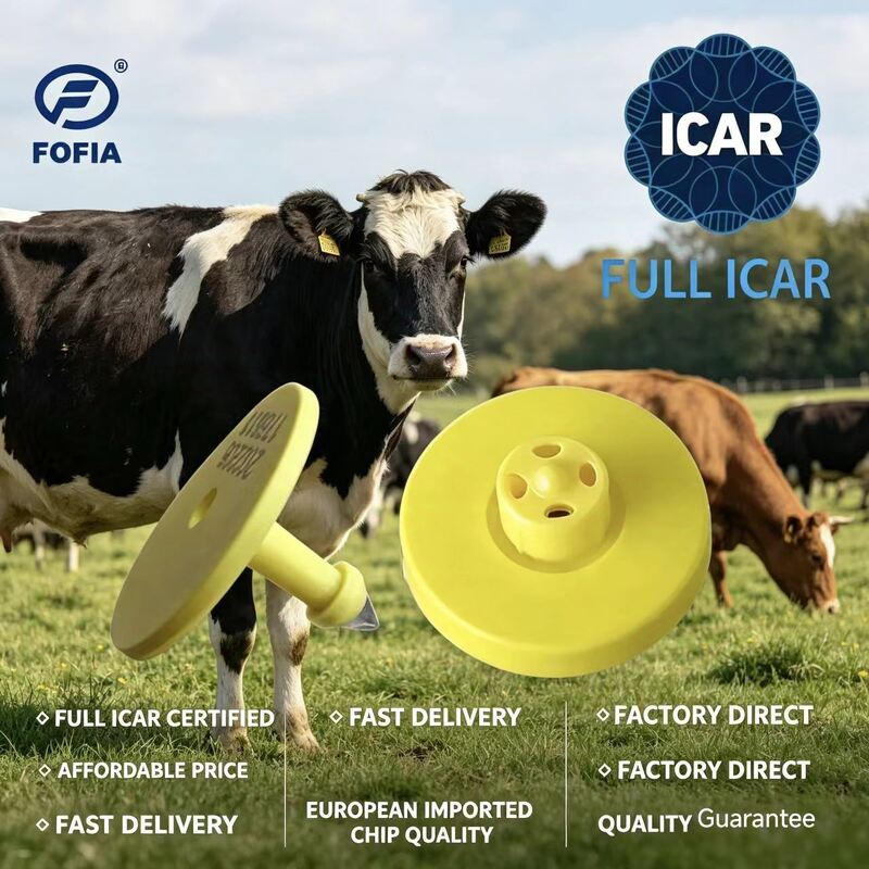 Electronic Ear Tags ISO11784 85 FDX B Compliant ICAR Certified Waterproof TPU RFID for Livestock Breeding and Traceability