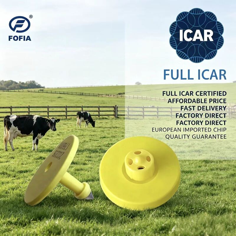Étiquettes auriculaires électroniques certifiées ICAR de conception en TPU durable pour le suivi du bétail et les systèmes complets de gestion du bétail