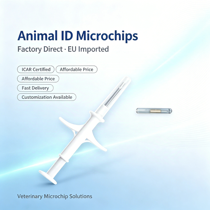 Certifié ICAR Une nouvelle génération de puce d'identification implantable stérilisée 2 en 1 pour tous les types d'animaux ZS006