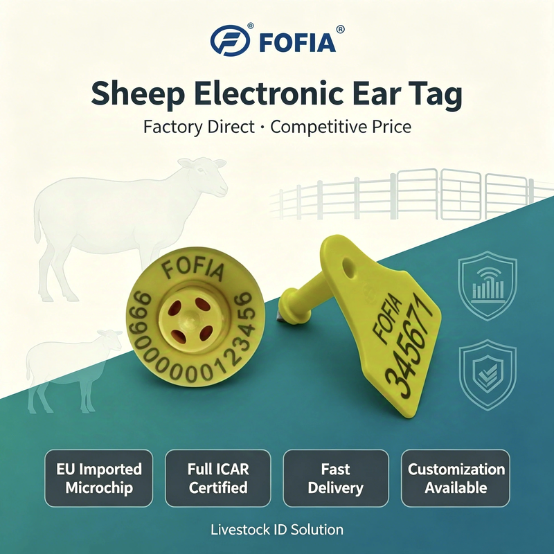 Étiquette d'oreille électronique dotée d'un matériau TPU durable certifié ICAR pour l'identification et l'efficacité du suivi du bétail