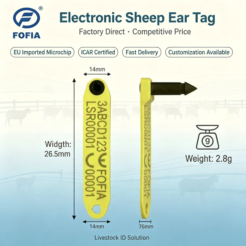 Étiquette d'oreille de verrouillage sécurisé pour l'identification du bétail Conçue pour le bétail, les moutons et les chèvres, fournissant un attachement et un confort