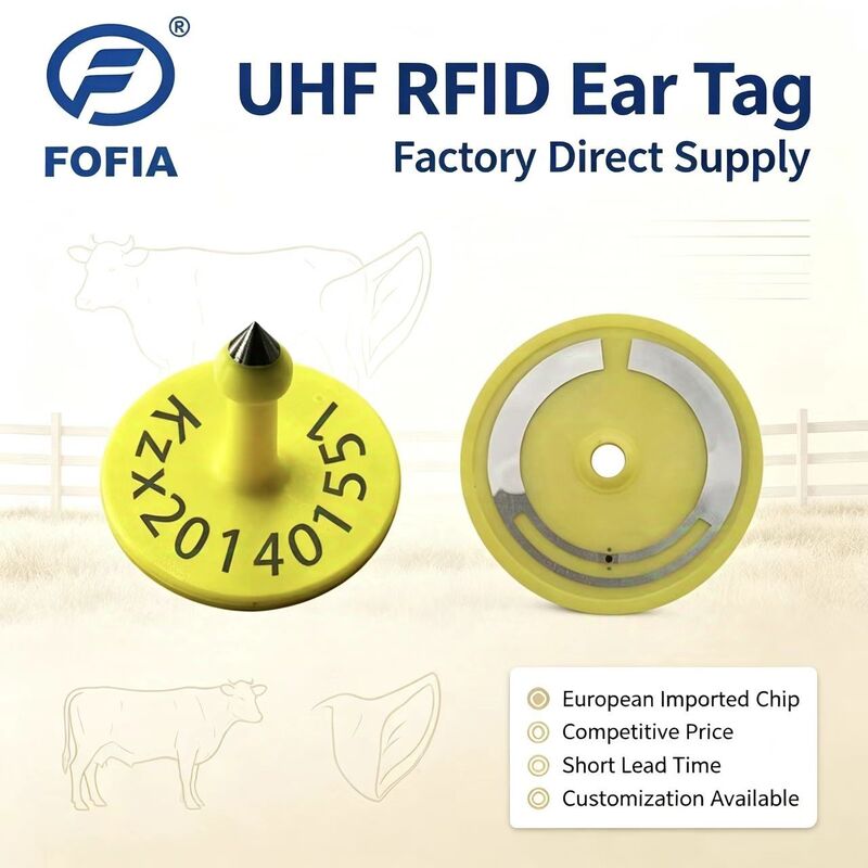 Fofia ICAR ET926 étiquettes d'oreille étanches RFID TPU pour animaux FDX-B 134.2Khz EM4305 puces bétail bétail porc mouton