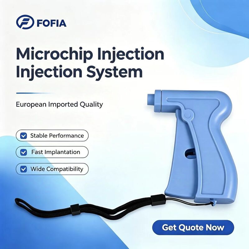 Certifié ICAR Fofia 2026 Nouvelle Vente Chaude RFID 134.2kHz Puce d'identification pour chien et animal de compagnie Type séparé Plastique ZS008 Étanche pour animaux de compagnie