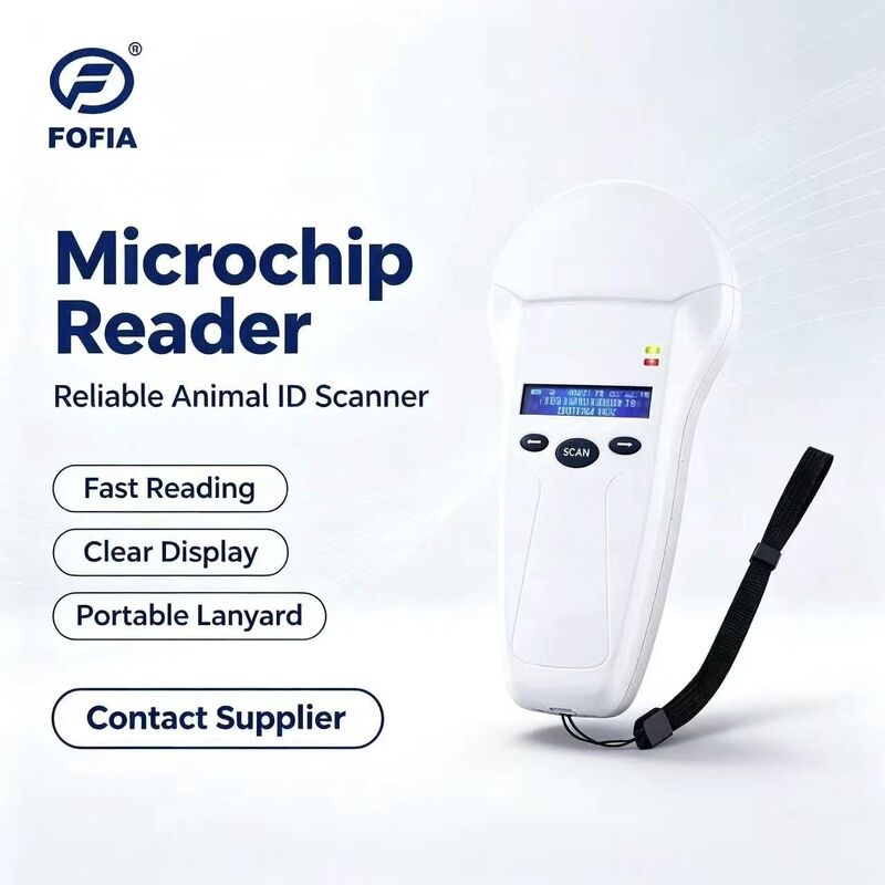 Lecteur portable RFID FOFIA PT580 durable 125kHz/134.2kHz ISO11784/5 Écran OLED 128x32 Distance de lecture 10-20m USB/pour animaux