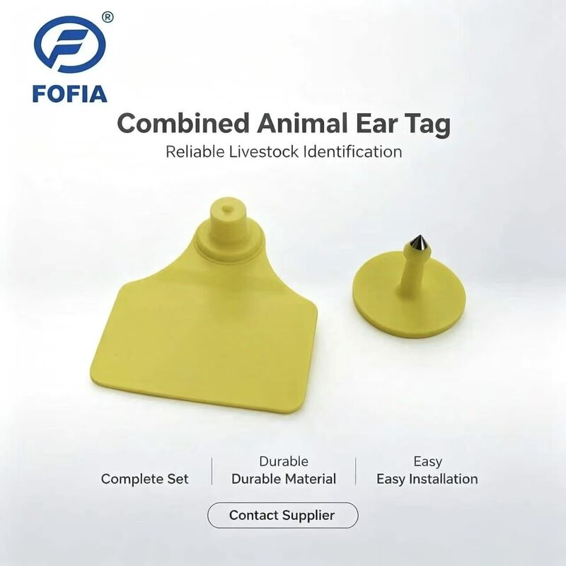 ICAR T904+T901 Combinaison de suivi des animaux étiquette d'oreille puce bovine nouvelle haute qualité RFID TPU laser coding 3 ans de garantie