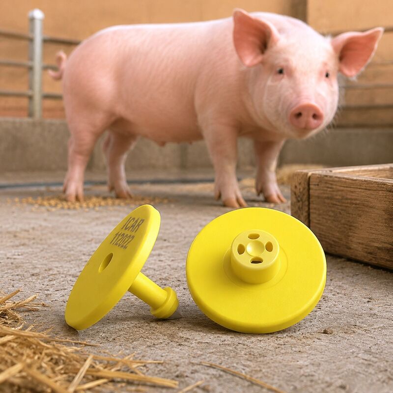 Impression au laser certifiée ICAR FULL Numérotée Animal de l'élevage TPU 134.2khz étiquette d'oreille animale