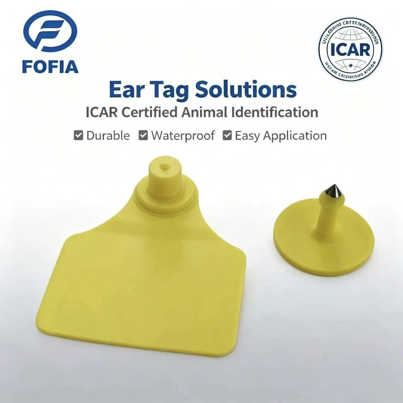 Puce de transpondeur RFID ICAR Fofia T904 +T901 pour animaux, étanche, en TPU, codage laser, garantie 3 ans, suivi du bétail