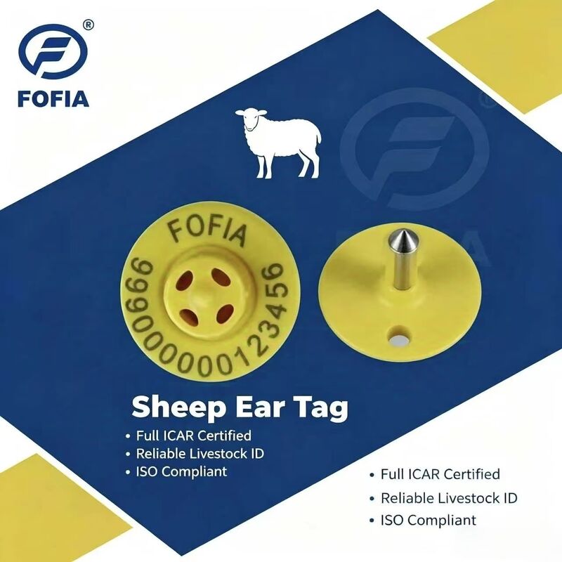 Étiquettes d'oreille électroniques TPU de haute qualité ET957+T901 134.2kHz pour chèvres, porcs, vaches, animaux de ferme, portée de lecture de 10 cm, -20~80C