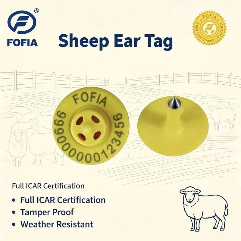Étiquettes d'oreille électroniques pour porcs, bovins et moutons de haute qualité, gamme de lecture -20 ~ 80C ICar
