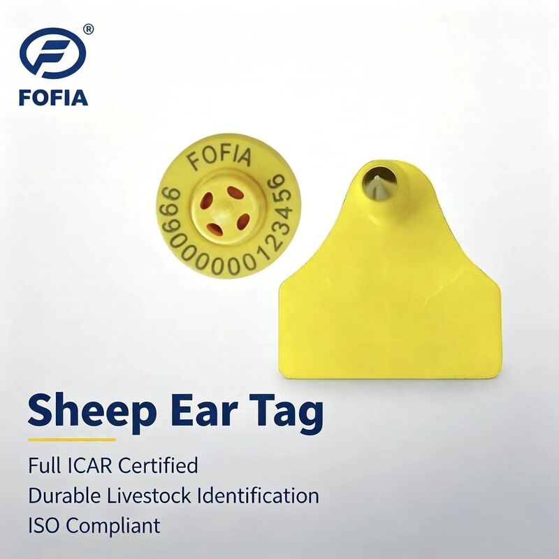 Fofia ET957+T967 Combinaison Mouton Chèvre Électronique pour Ferme Étiquette d'oreille de suivi Nouvelle haute qualité RFID TPU Codage Laser 3 ans