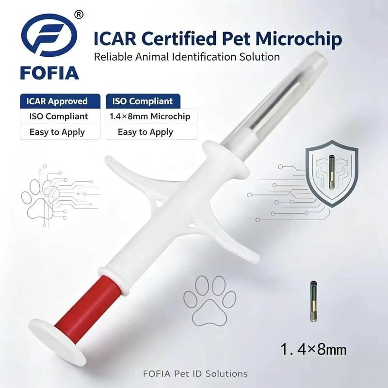 FOFIA Nouvelle puce électronique RFID 134,2 kHz pour animaux FDX/EM4305 IP67 étanche pour bovins/porcs/moutons/animaux de compagnie injection PP