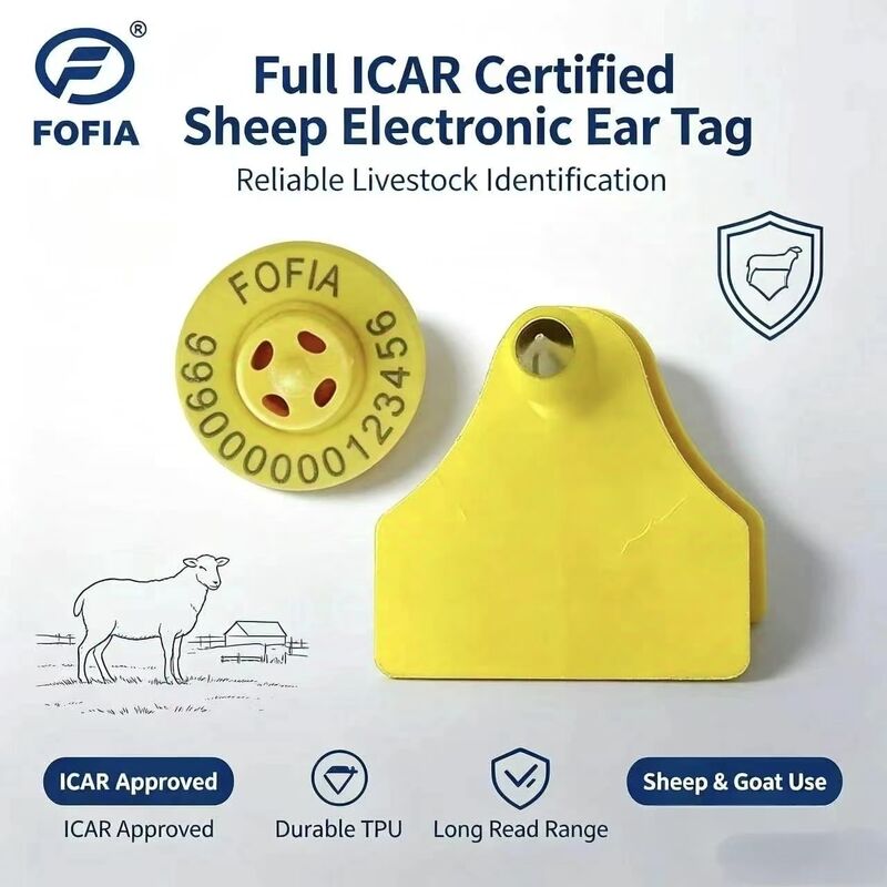 Fofia ET957+T967 Combinaison de moutons, de chèvres, de bovins et de bovins, suivi électronique de l'exploitation agricole, étiquette d'oreille RFID de haute qualité 3