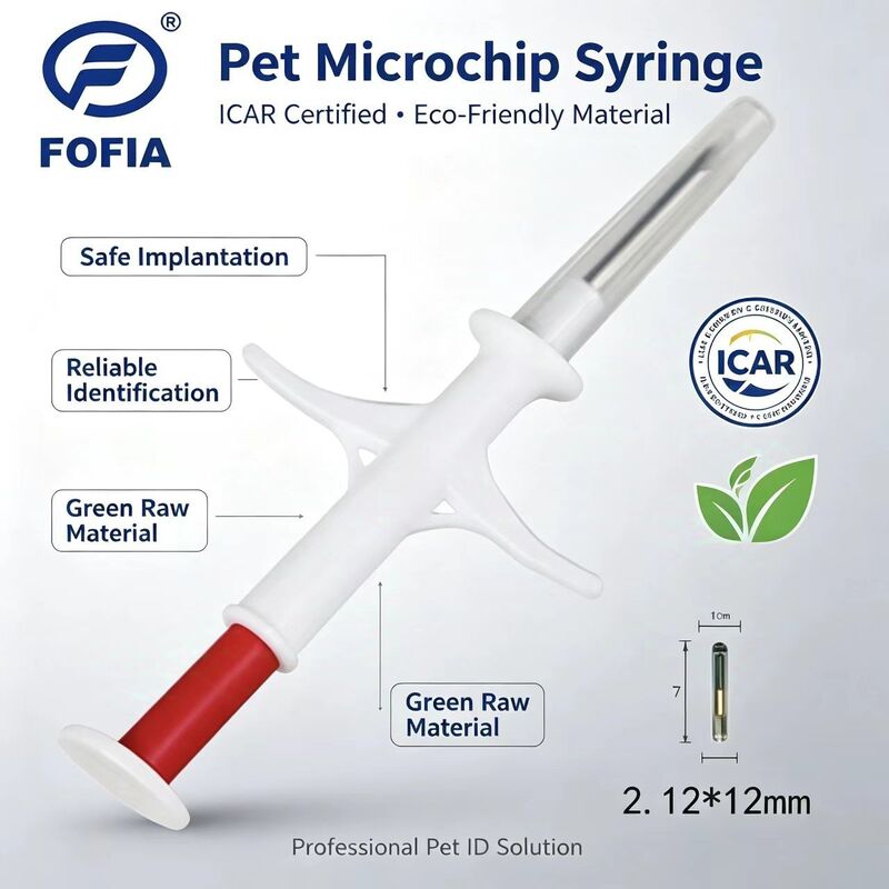 Nouvelle puce RFID Fofia durable et étanche ZS006 pour animaux avec IP67 et garantie de 1,5 an pour chien, chat et animal de compagnie