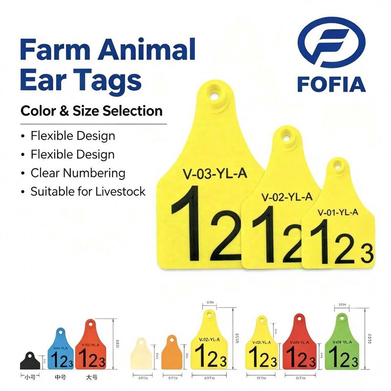 Nouveaux étiquettes d'oreille en plastique pour vaches et moutons Matériau TPU Ferme bovine Utilisation d'étiquettes d'oreille avec puce de suivi d'animal