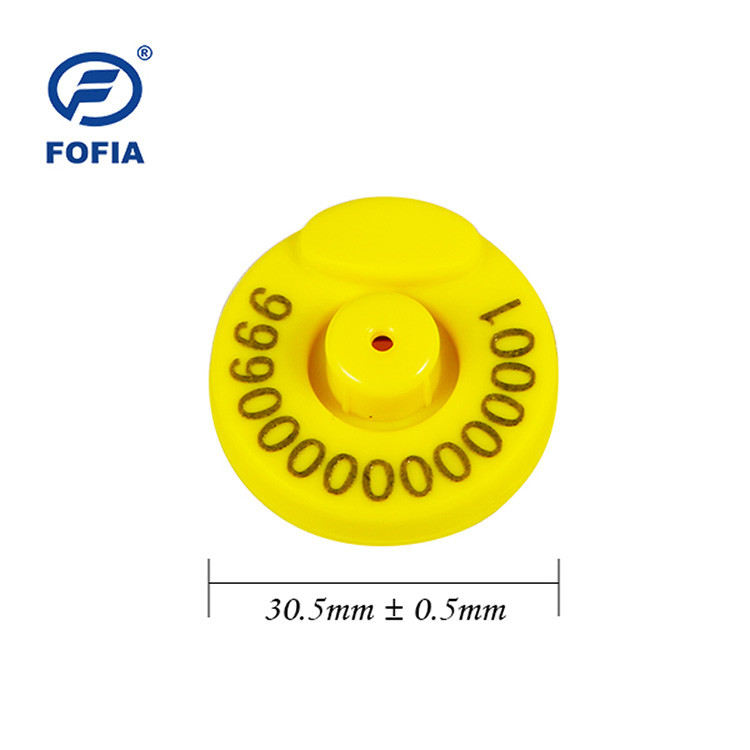 les bétail de 134.2khz FDX-B étiquettent avec la marque d'oreille de la puce TPU de RFID avec le nombre d'impression laser