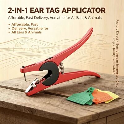 Nouvel applicateur d'étiquettes d'oreille pour animaux de ferme en alliage d'aluminium FOFIA avec codage laser pour étiquettes d'oreille de bétail, de porc, de mouton et de cheval, garantie de 3 mois
