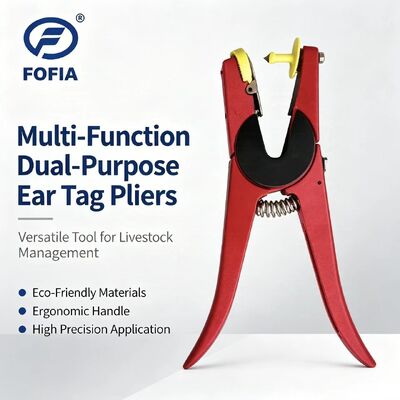 Nouvel applicateur d'étiquettes auriculaires en alliage d'aluminium métallique FOFIA pour animaux de ferme, codage laser pour bovins, porcs, moutons, chevaux, garantie de 3 mois