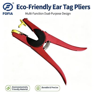 Nouvel applicateur d'étiquettes auriculaires en alliage d'aluminium FOFIA pour animaux de ferme avec codage laser pour bovins, porcs, moutons, chevaux - Garantie de 3 mois